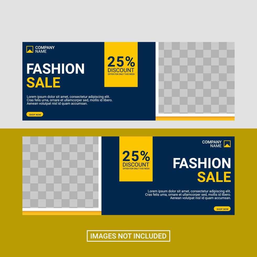 Fashion social media facebook cover template vector