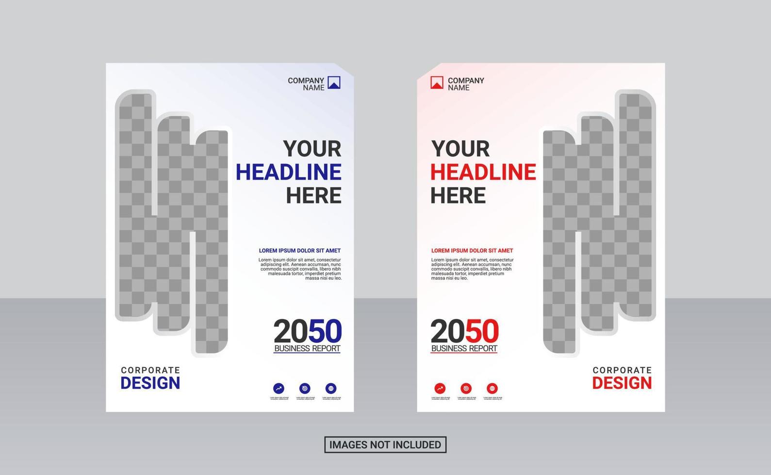 Modern business annual report template vector