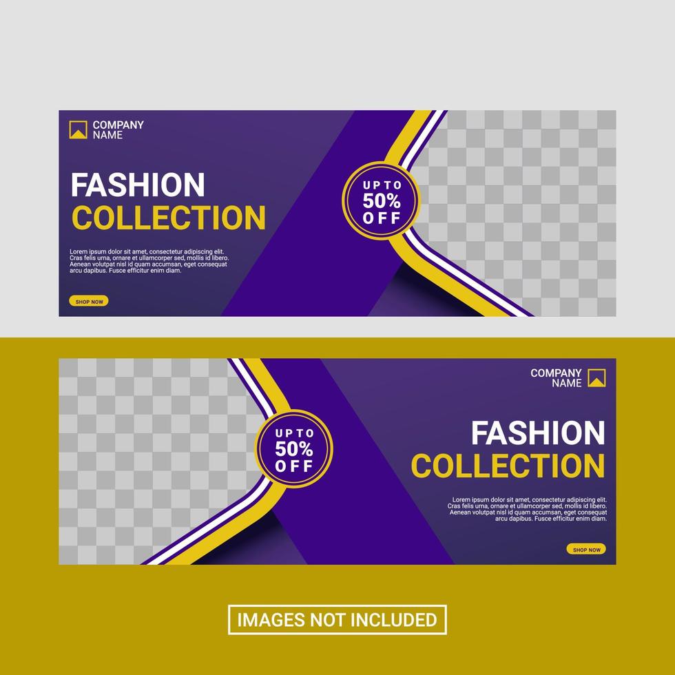 Fashion social media facebook cover template vector