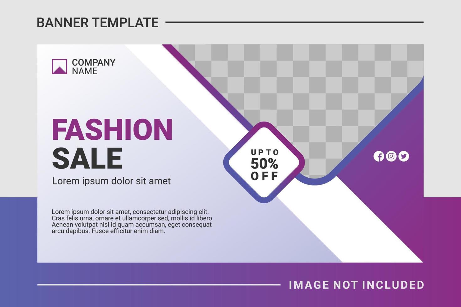 Fashion web banner and landing page template vector