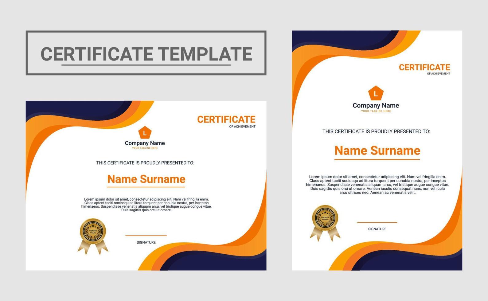 Elegant certificate design template vector
