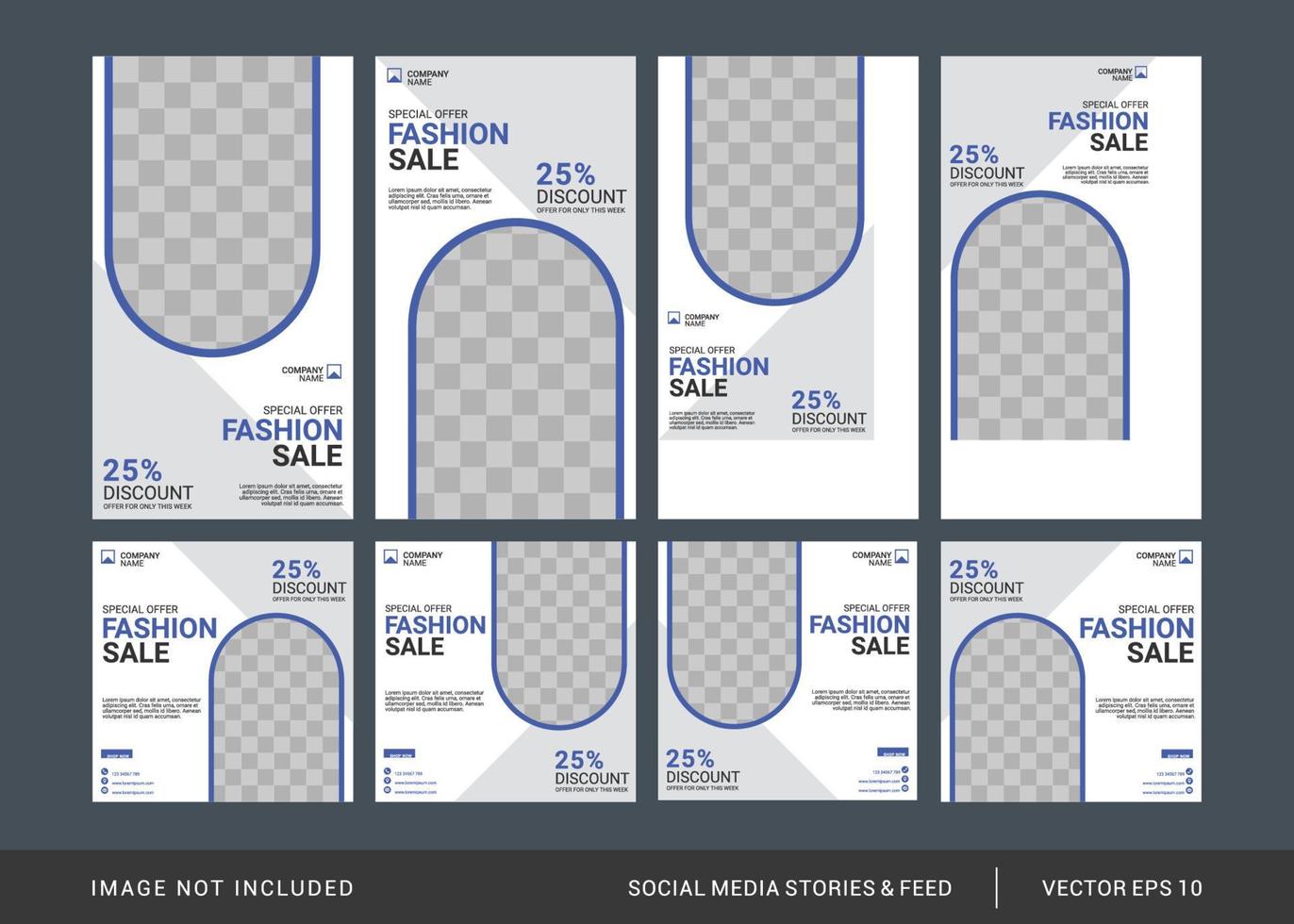 Fashion social media post template vector