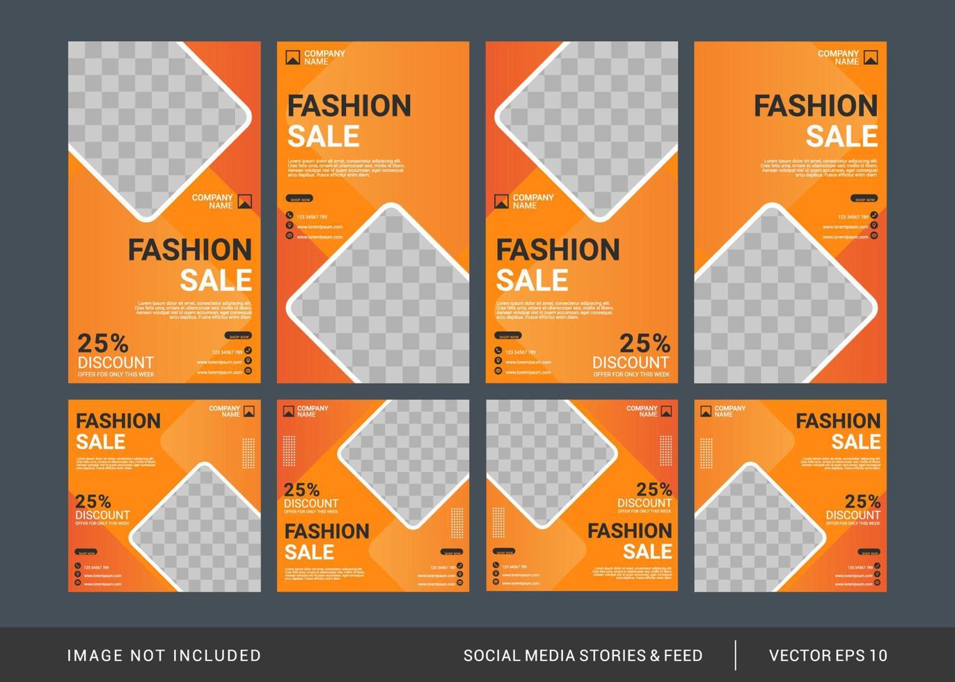 Fashion social media post template vector