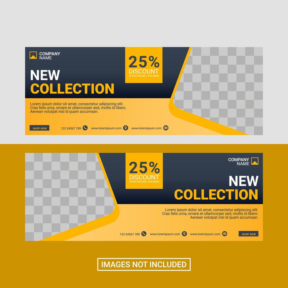 Fashion social media facebook cover template vector