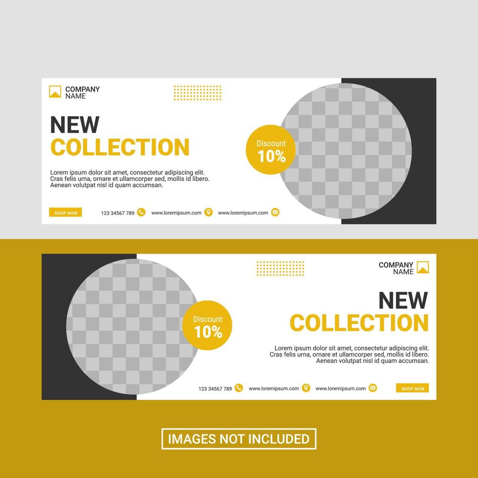 Fashion social media facebook cover template vector