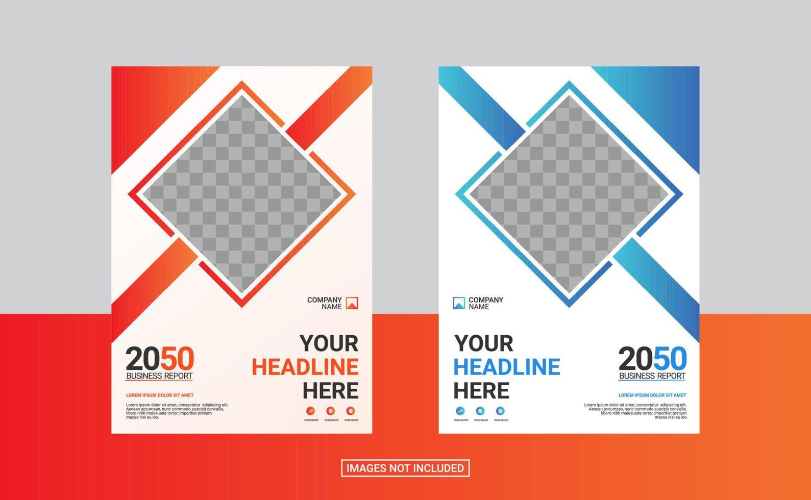 Modern business annual report template vector