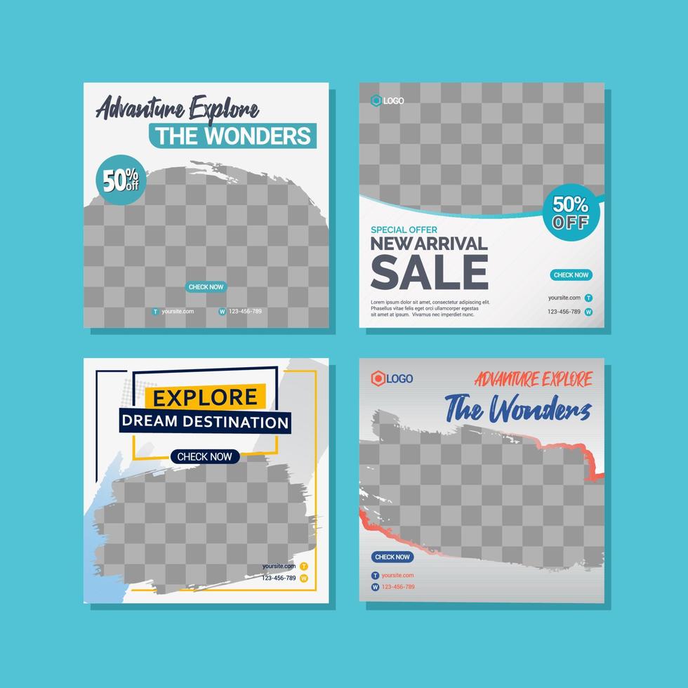 Social media template design vector