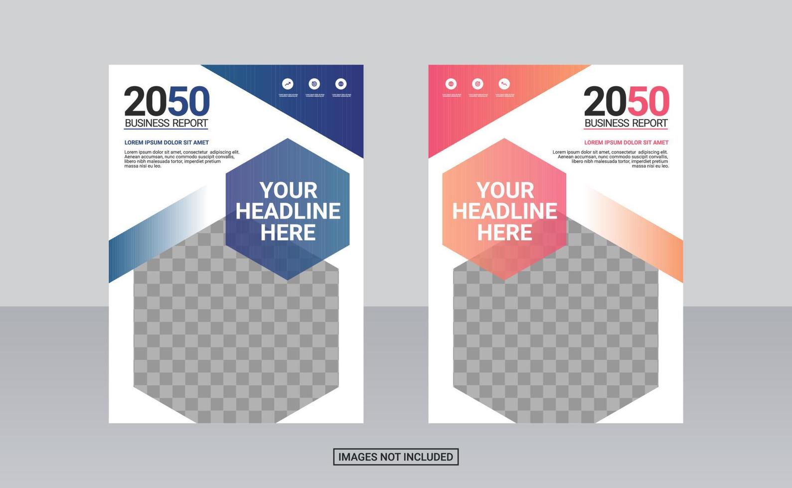 Modern business annual report template vector