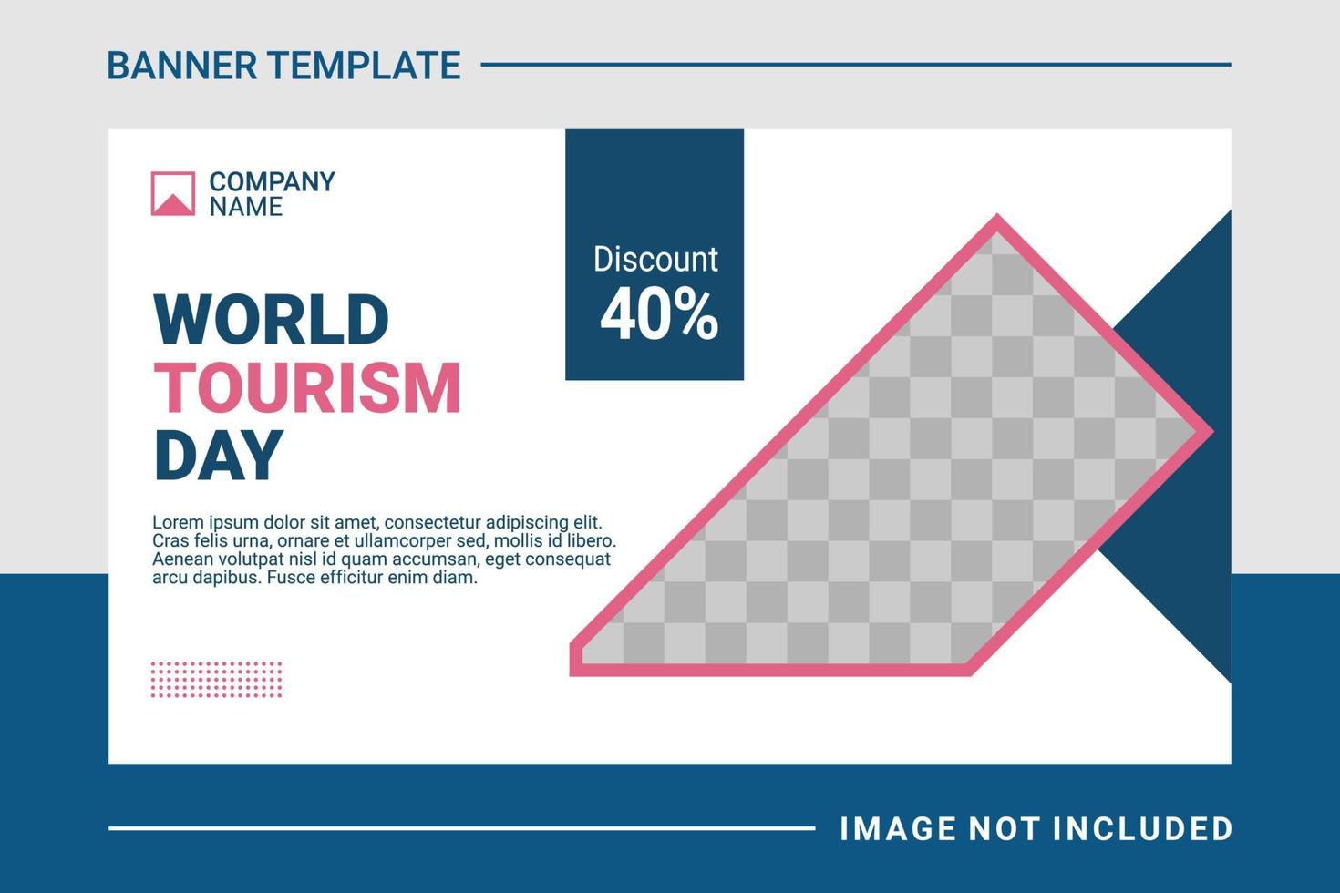 Travel web banner and landing page template vector