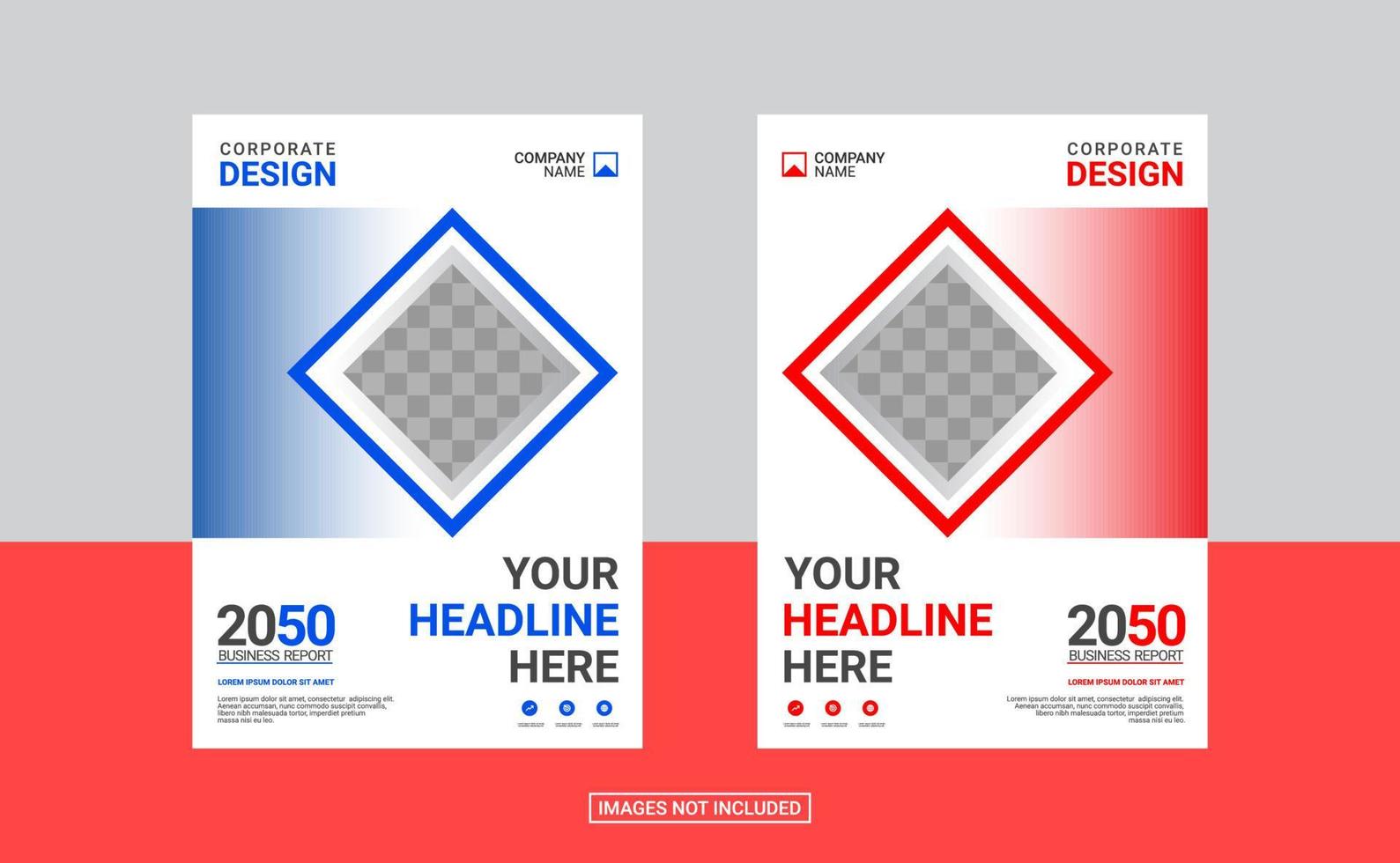 Modern business annual report template vector