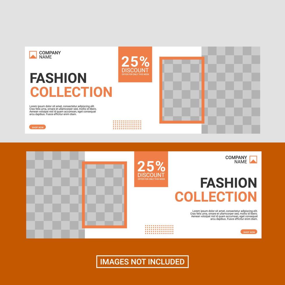 Fashion social media facebook cover template vector