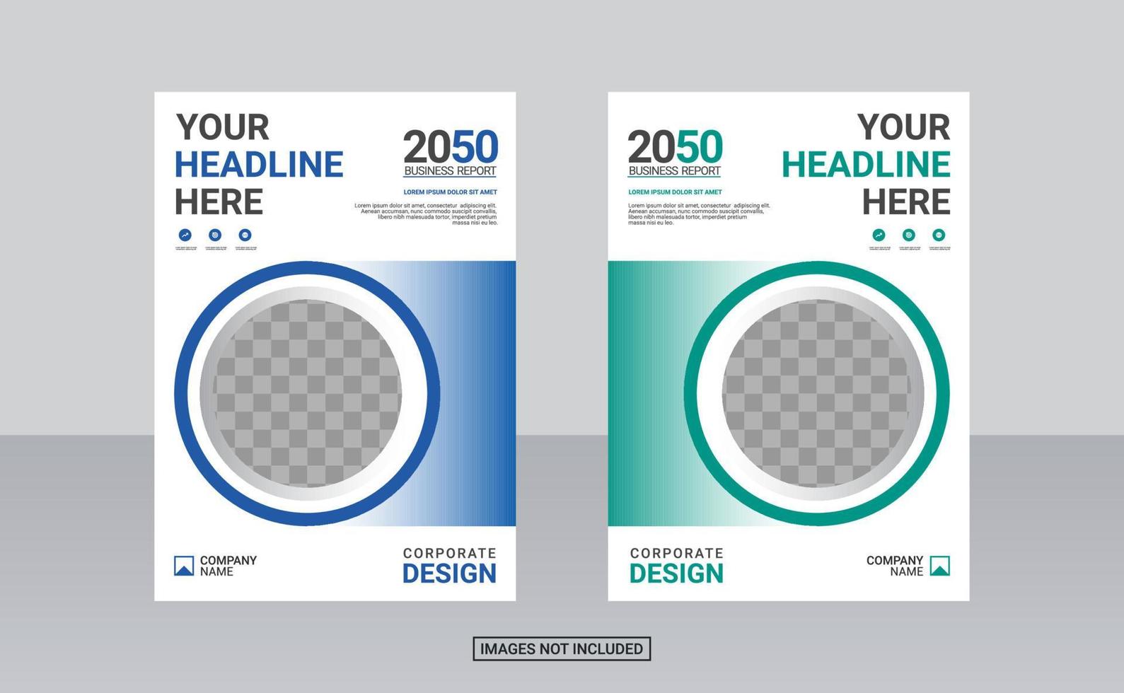 Modern business annual report template vector