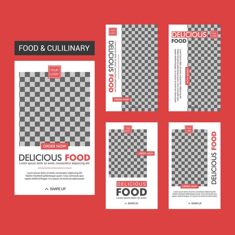 diseño de plantillas de publicaciones en redes sociales de alimentos vector