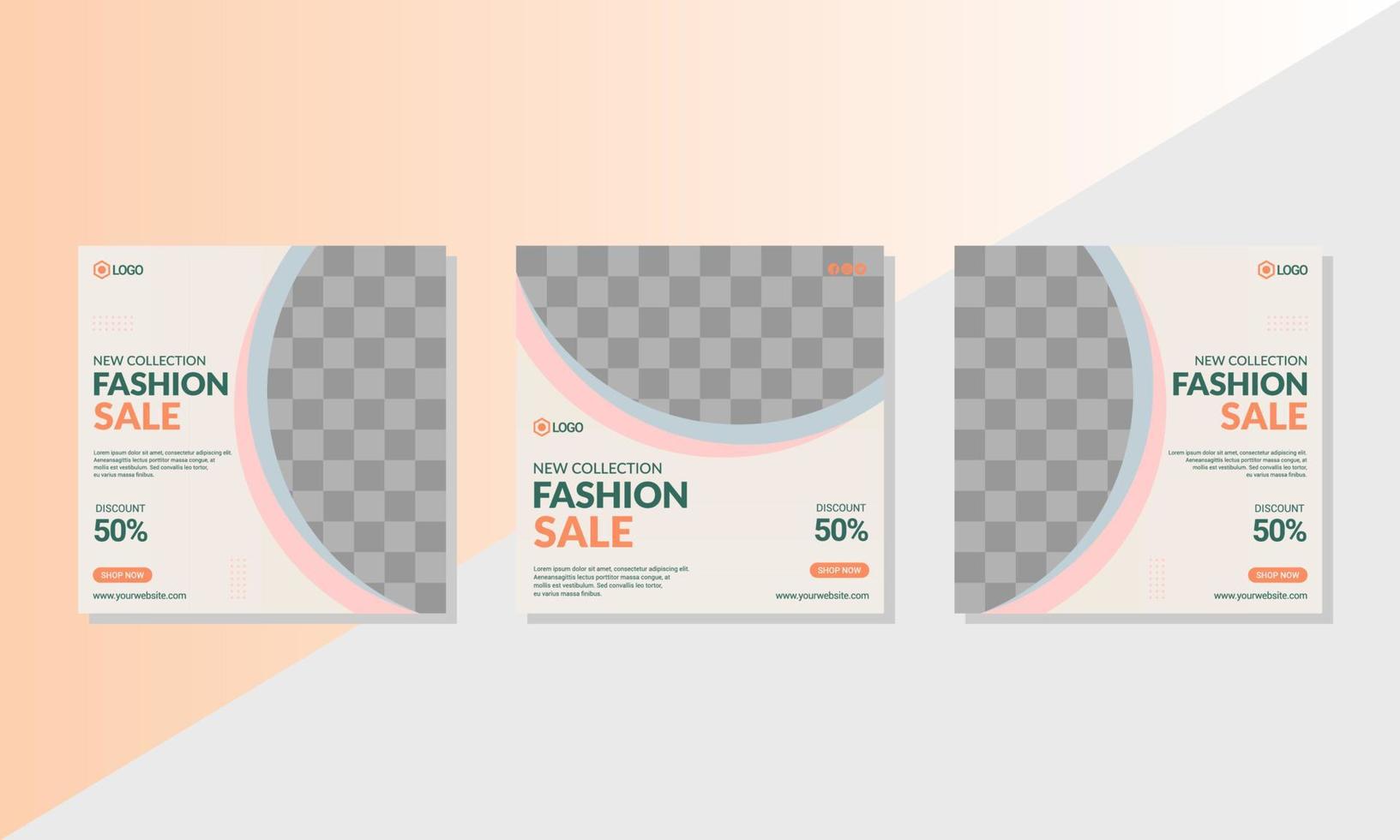 Creative fashion social media post template vector