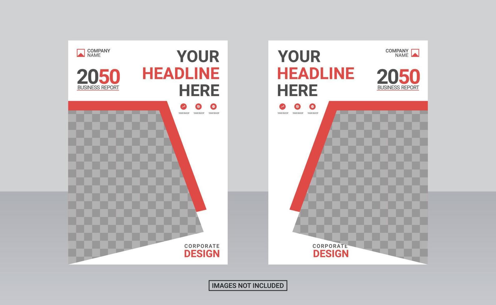 red corporate book cover design template vector