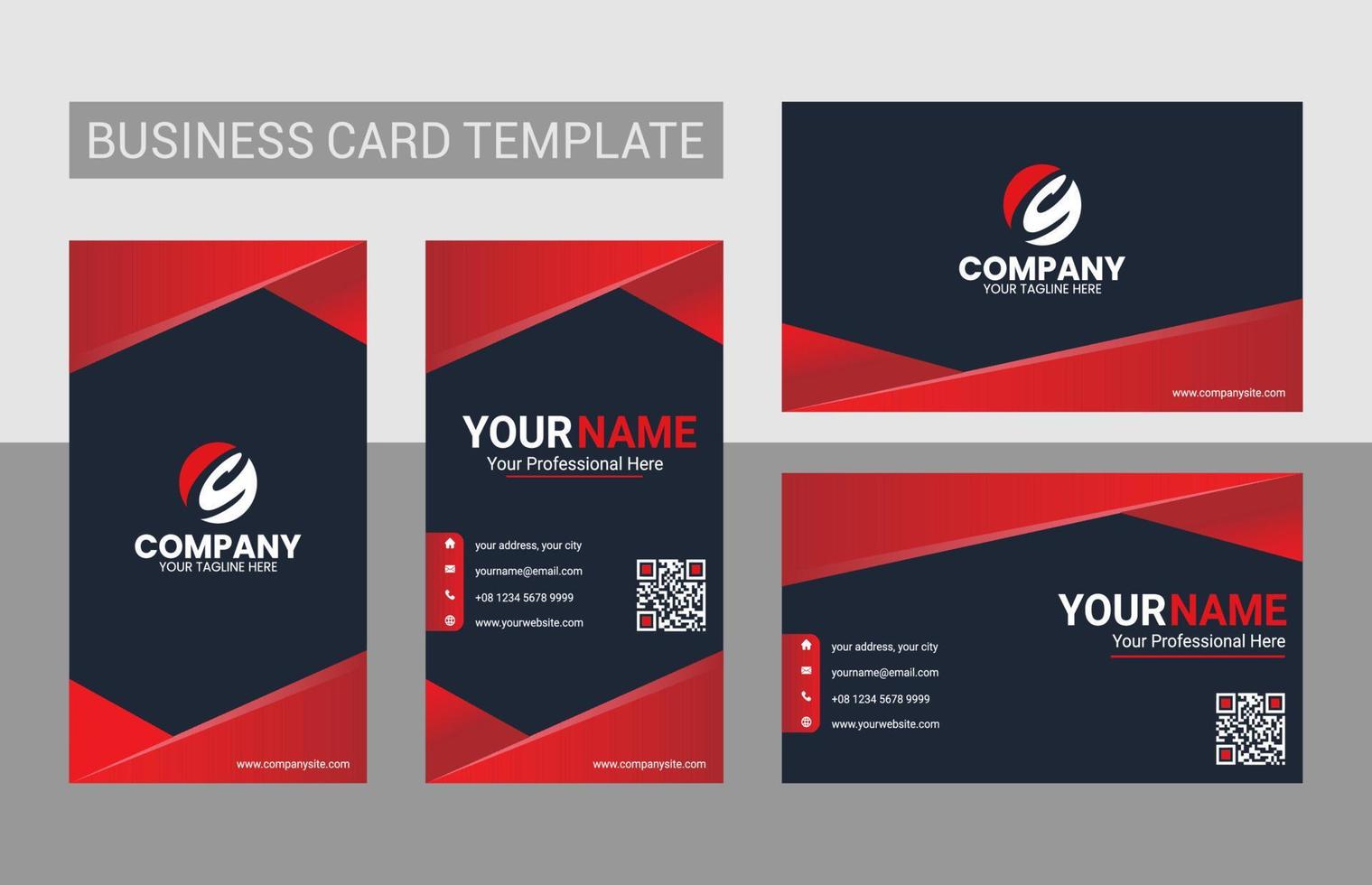 vertical and horizontal business card template vector