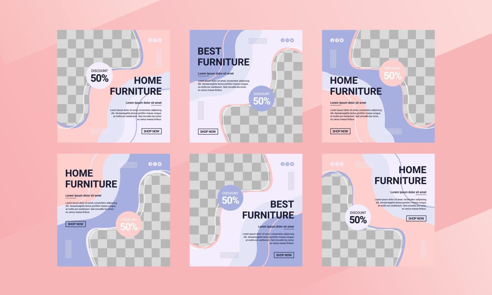 Social media template design vector