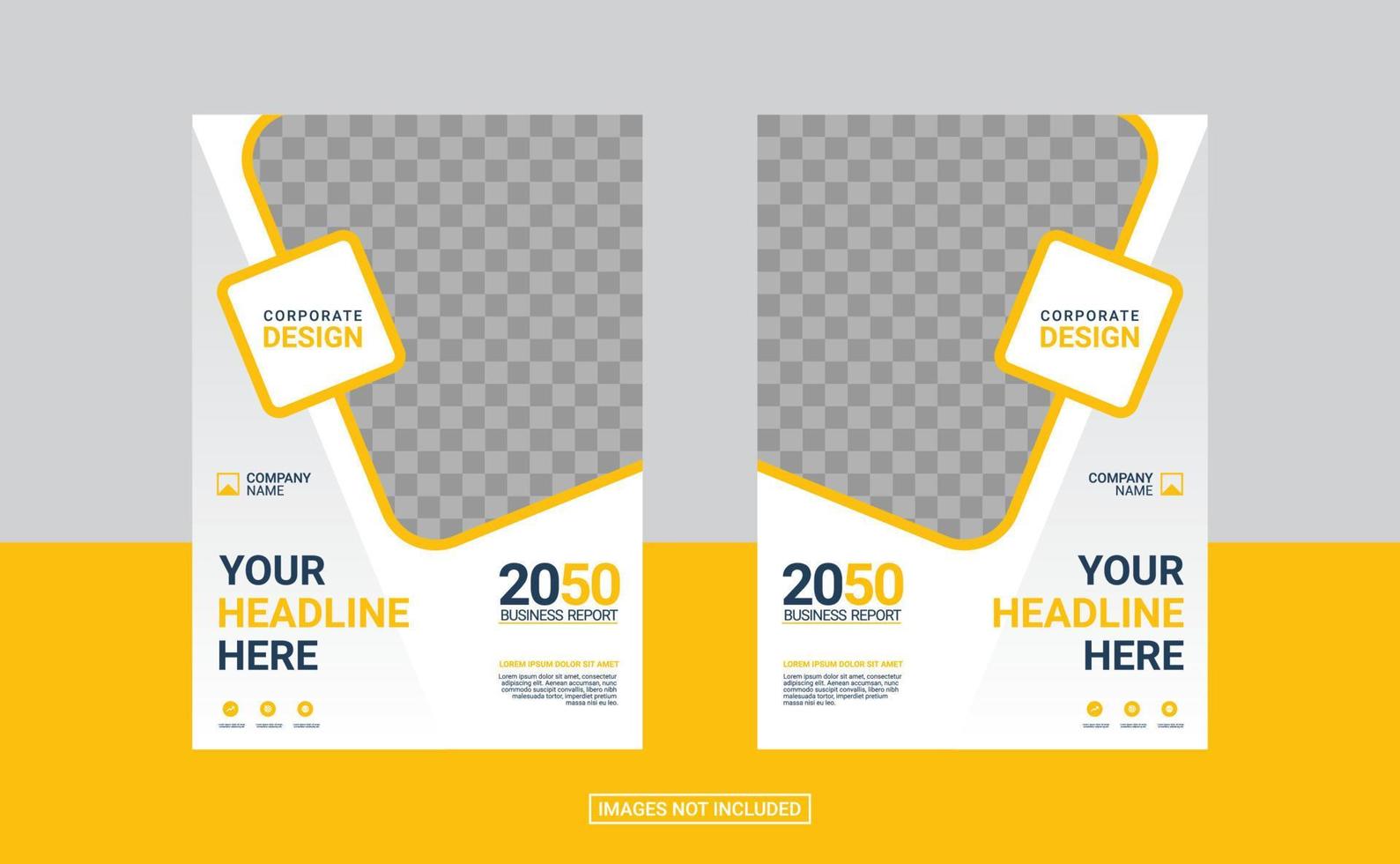 Modern business annual report template vector