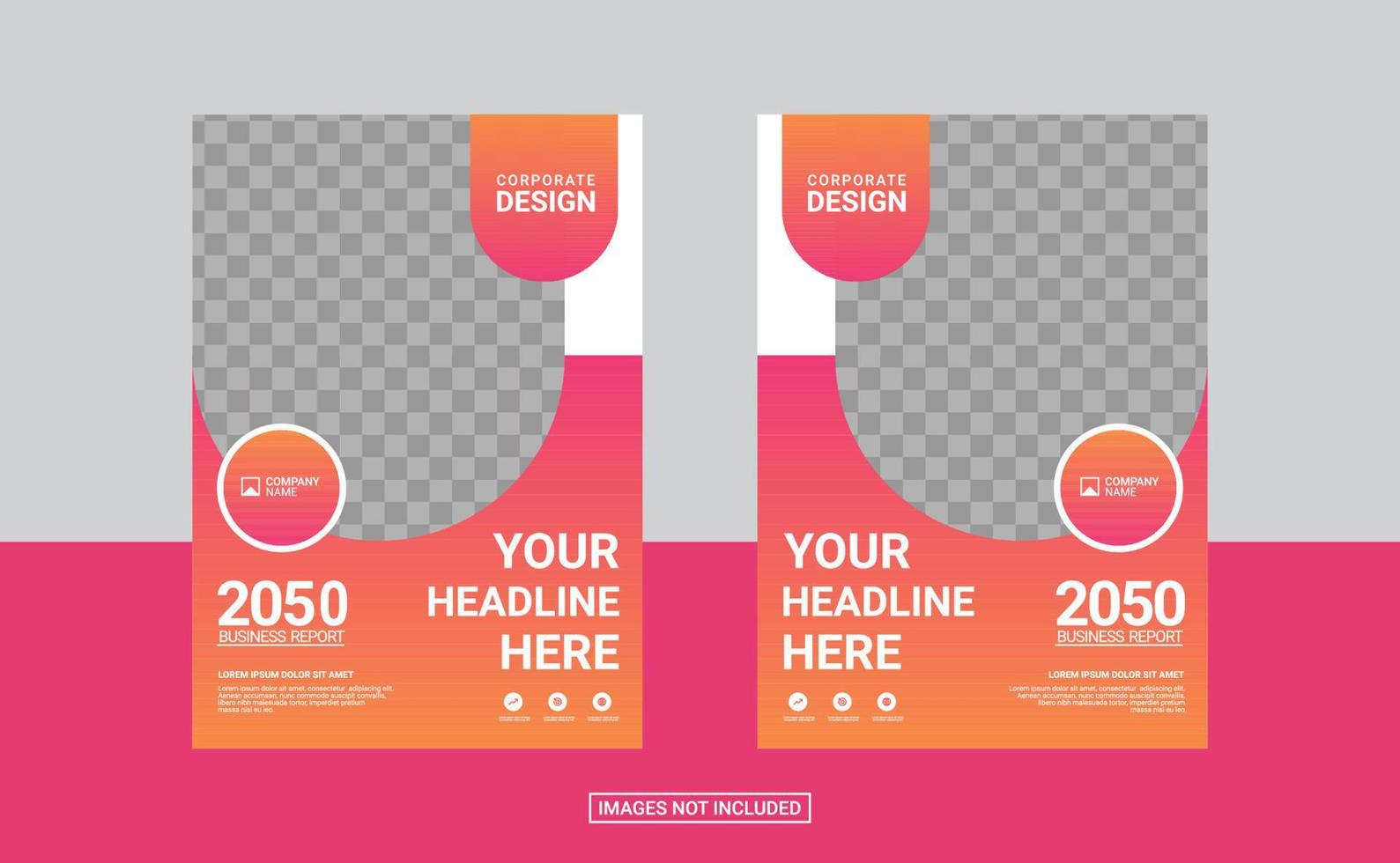 Modern business annual report template vector