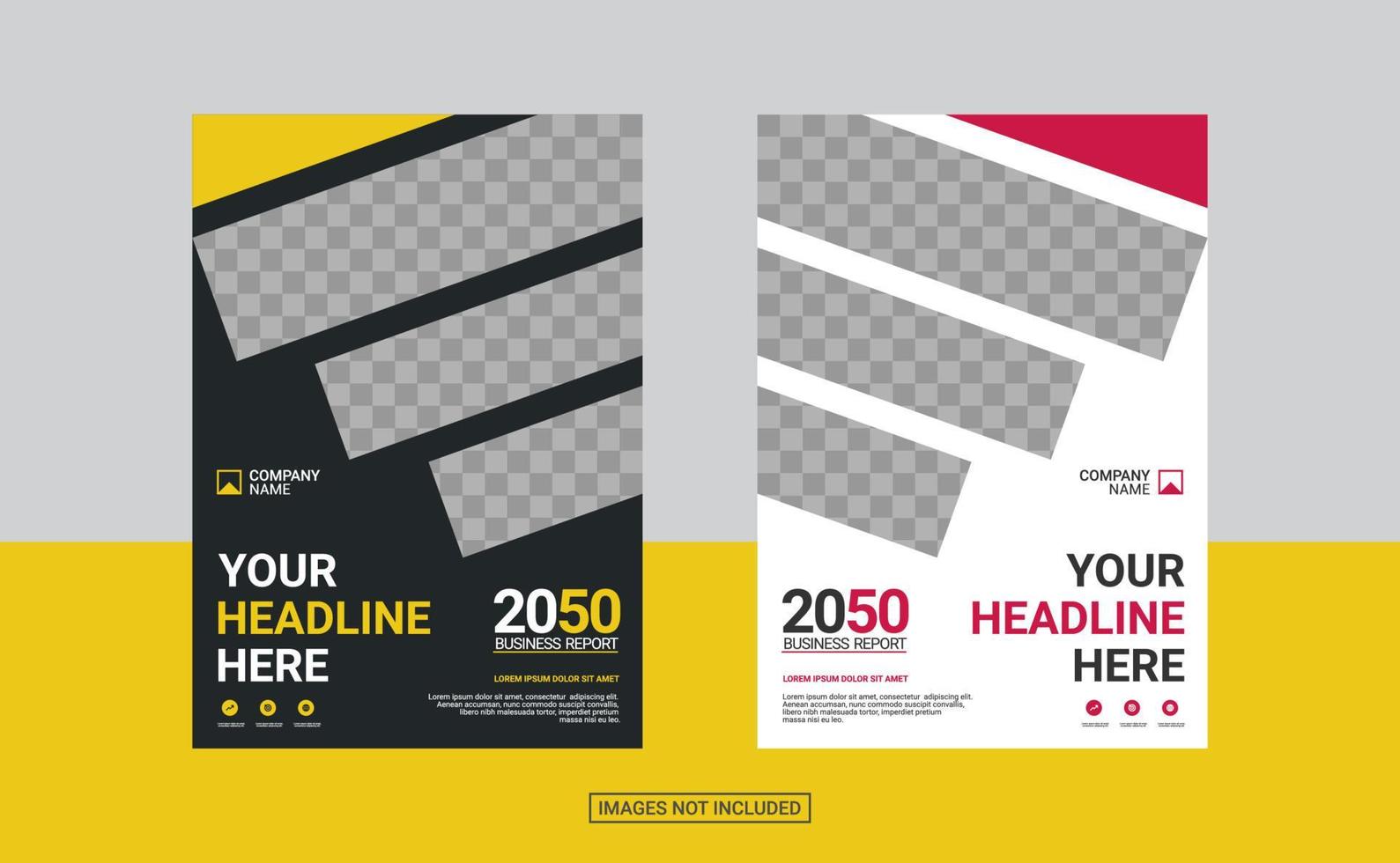 Modern business annual report template vector