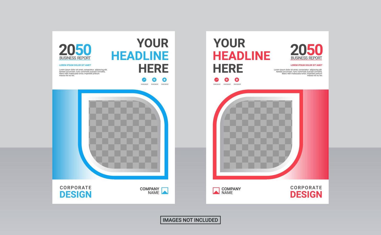 Modern business annual report template vector