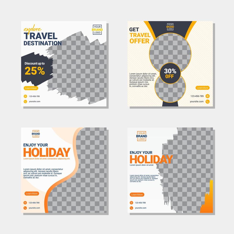 Travel Social Media Template vector