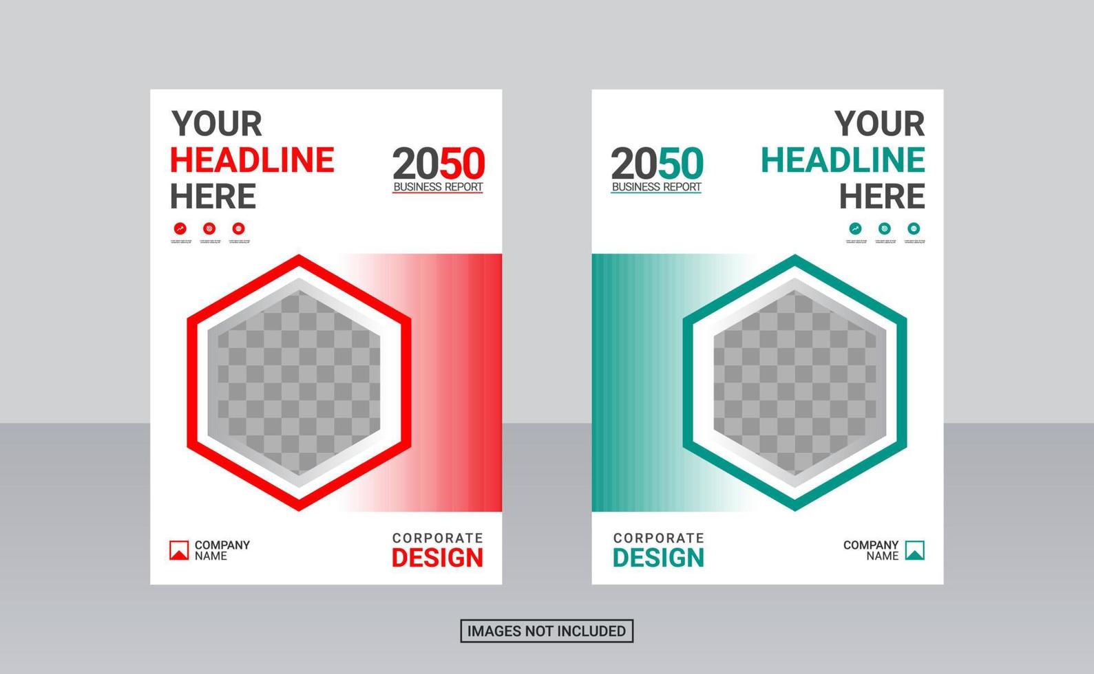 Modern business annual report template vector