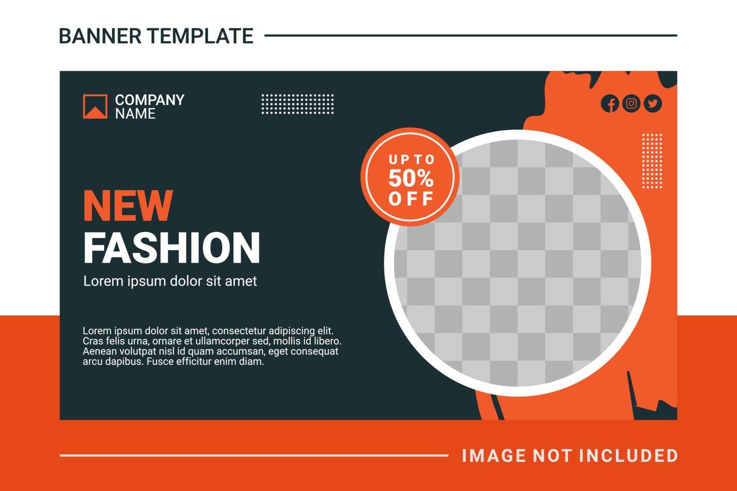 Fashion web banner and landing page template vector