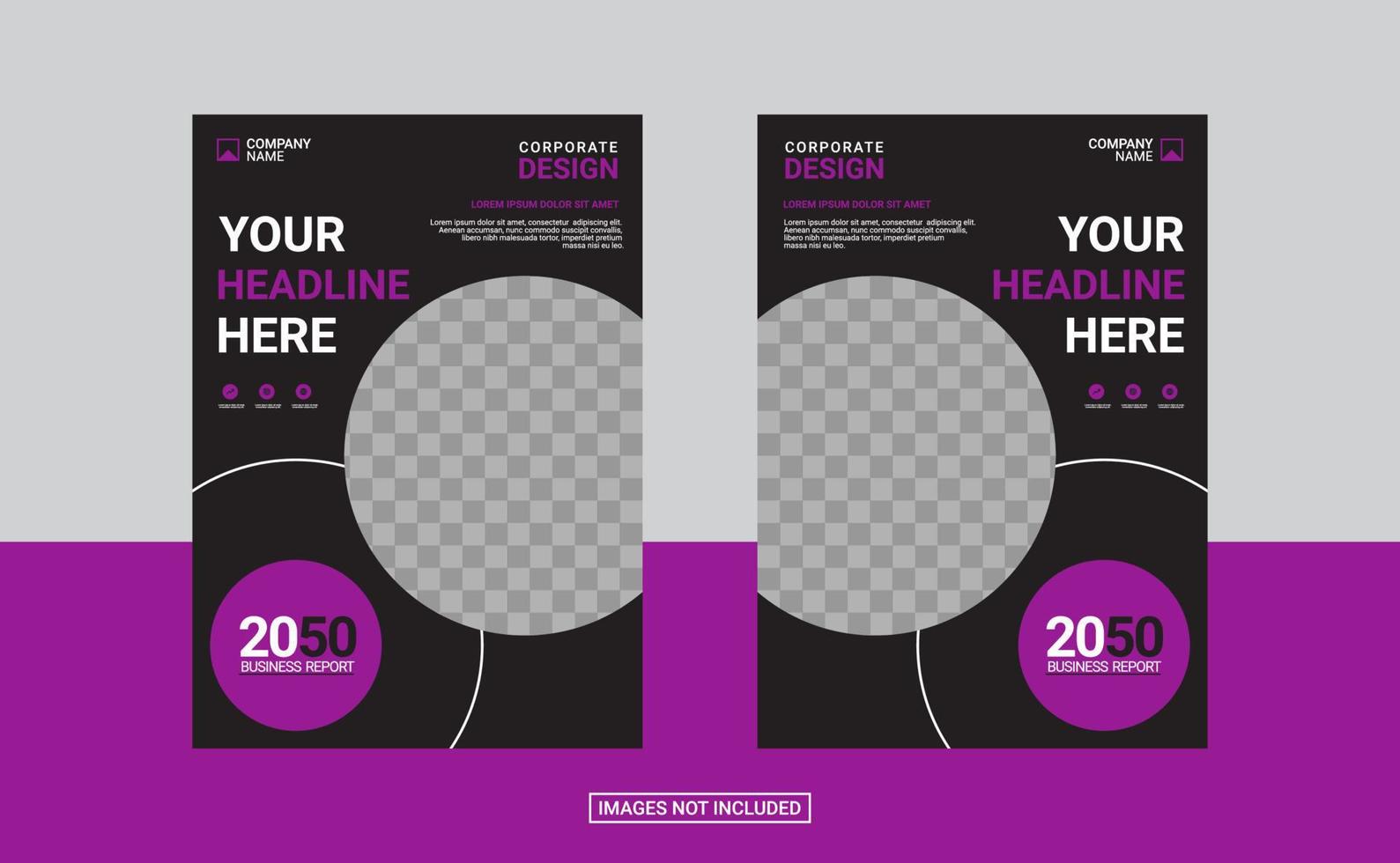 Modern business annual report template vector