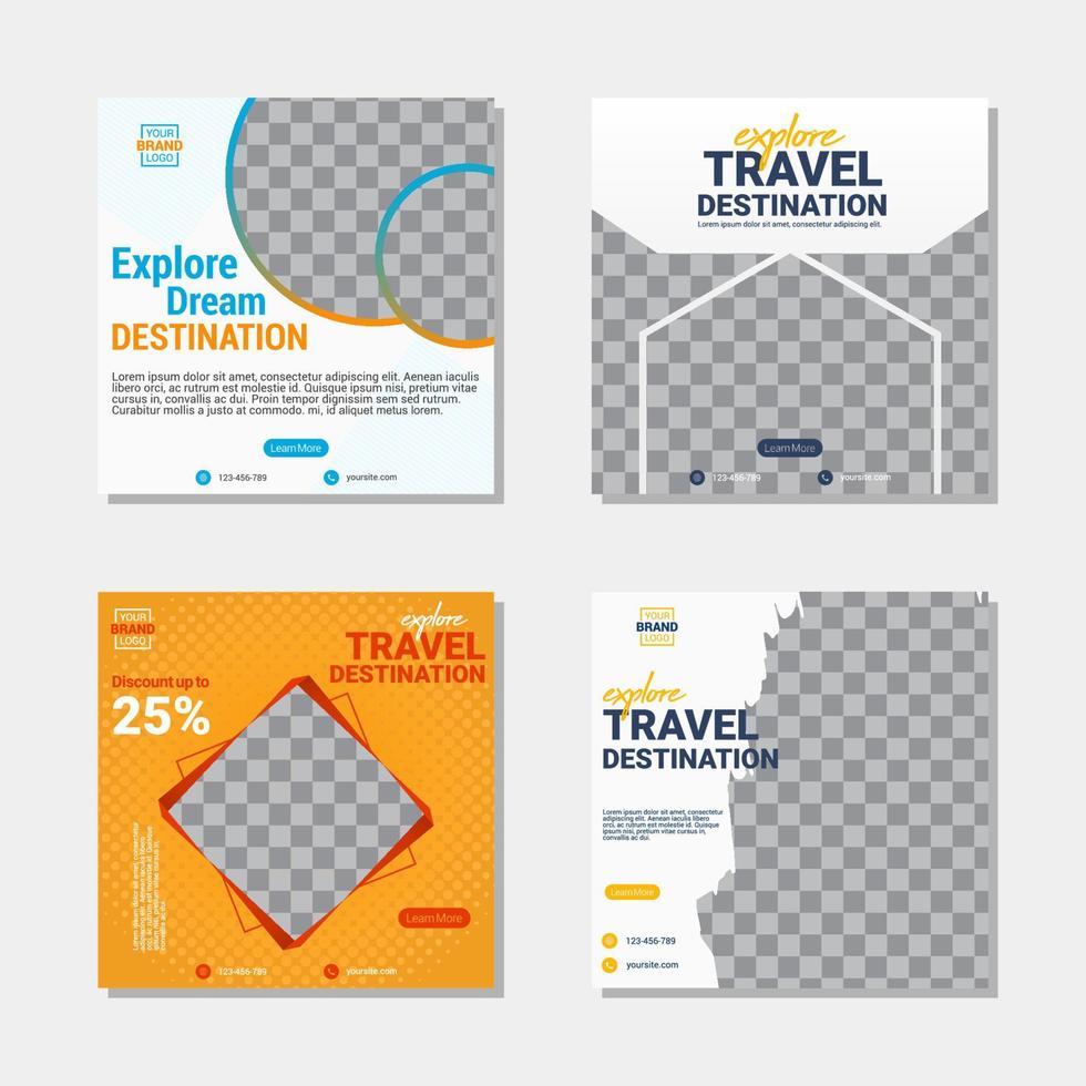 Travel Social Media Template vector