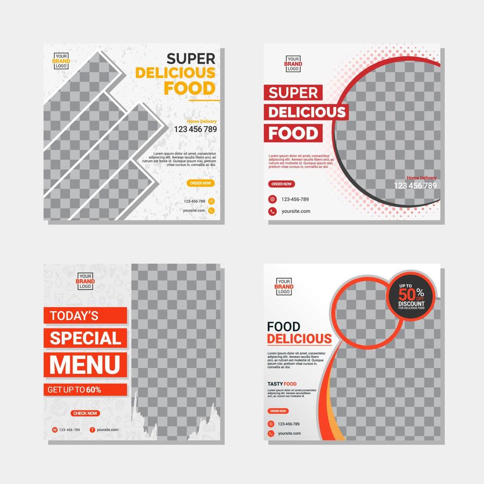 Culinary Social Media Template vector