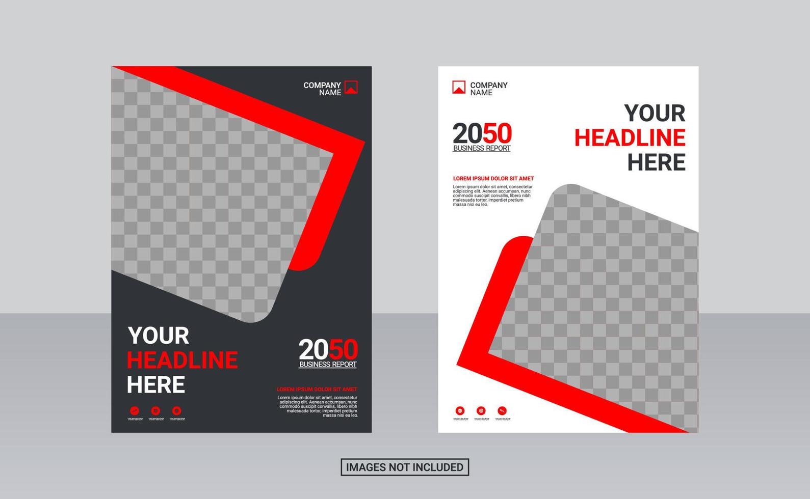red corporate book cover design template vector