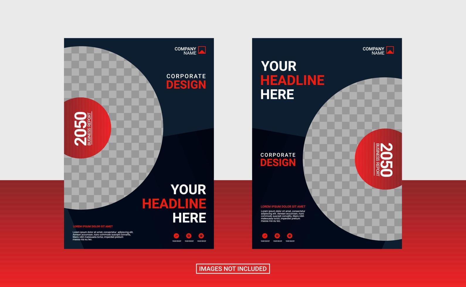 red corporate book cover design template vector