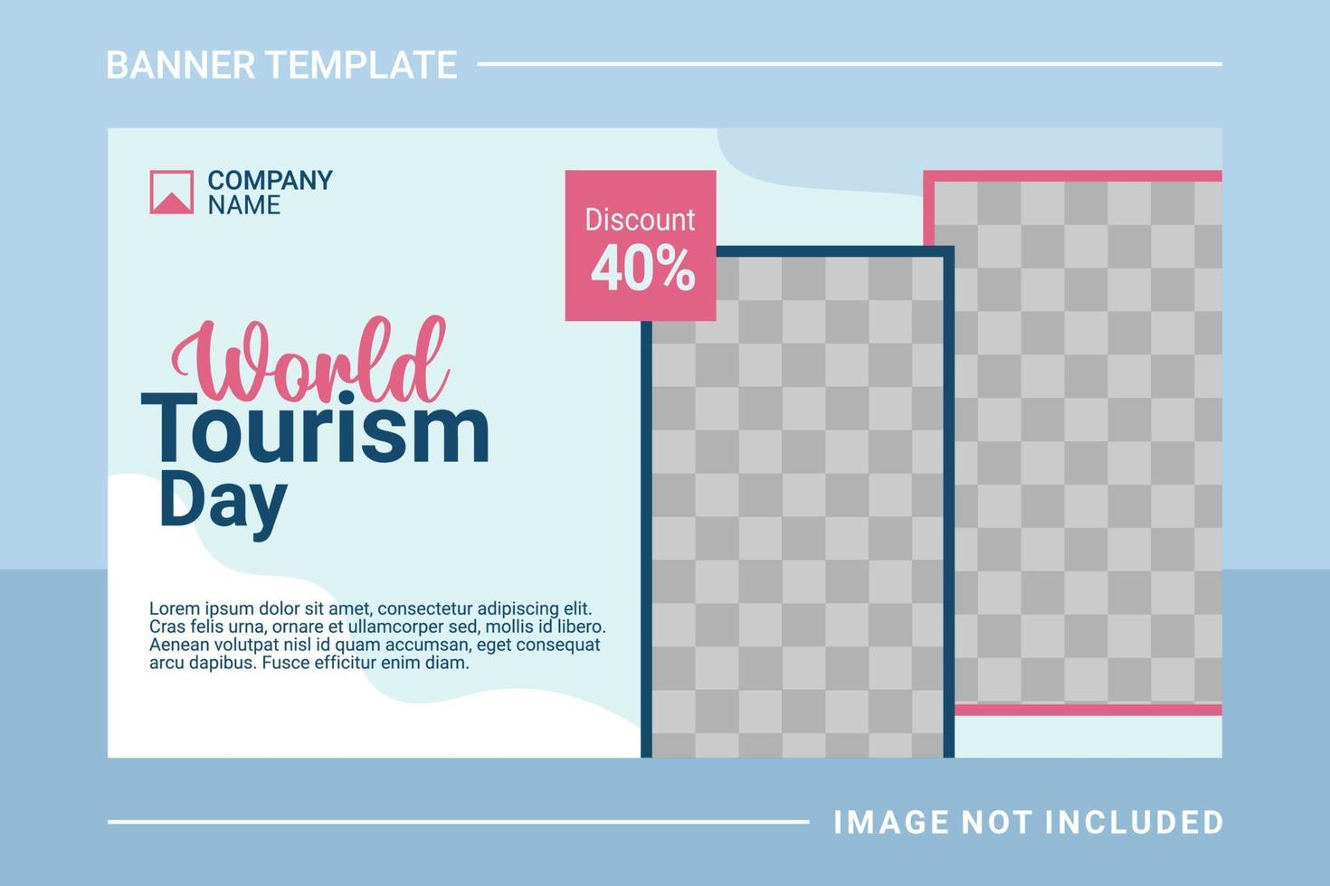 Travel web banner and landing page template vector