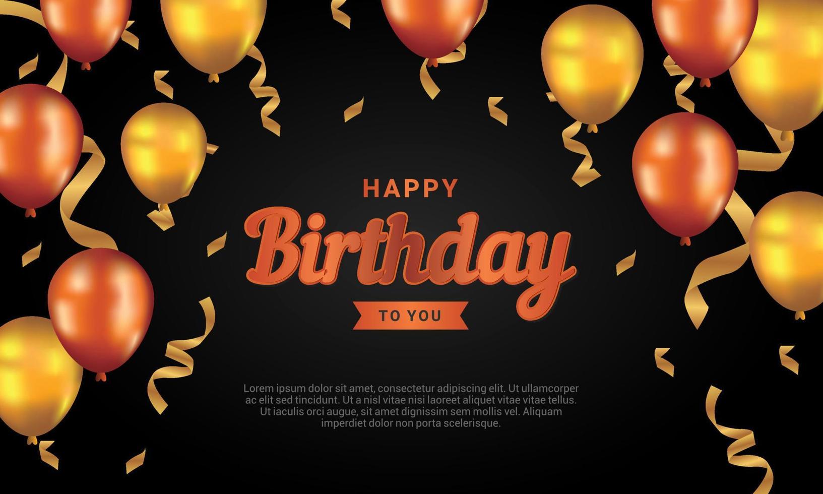 Happy Birthday background with illustrations balloon vector