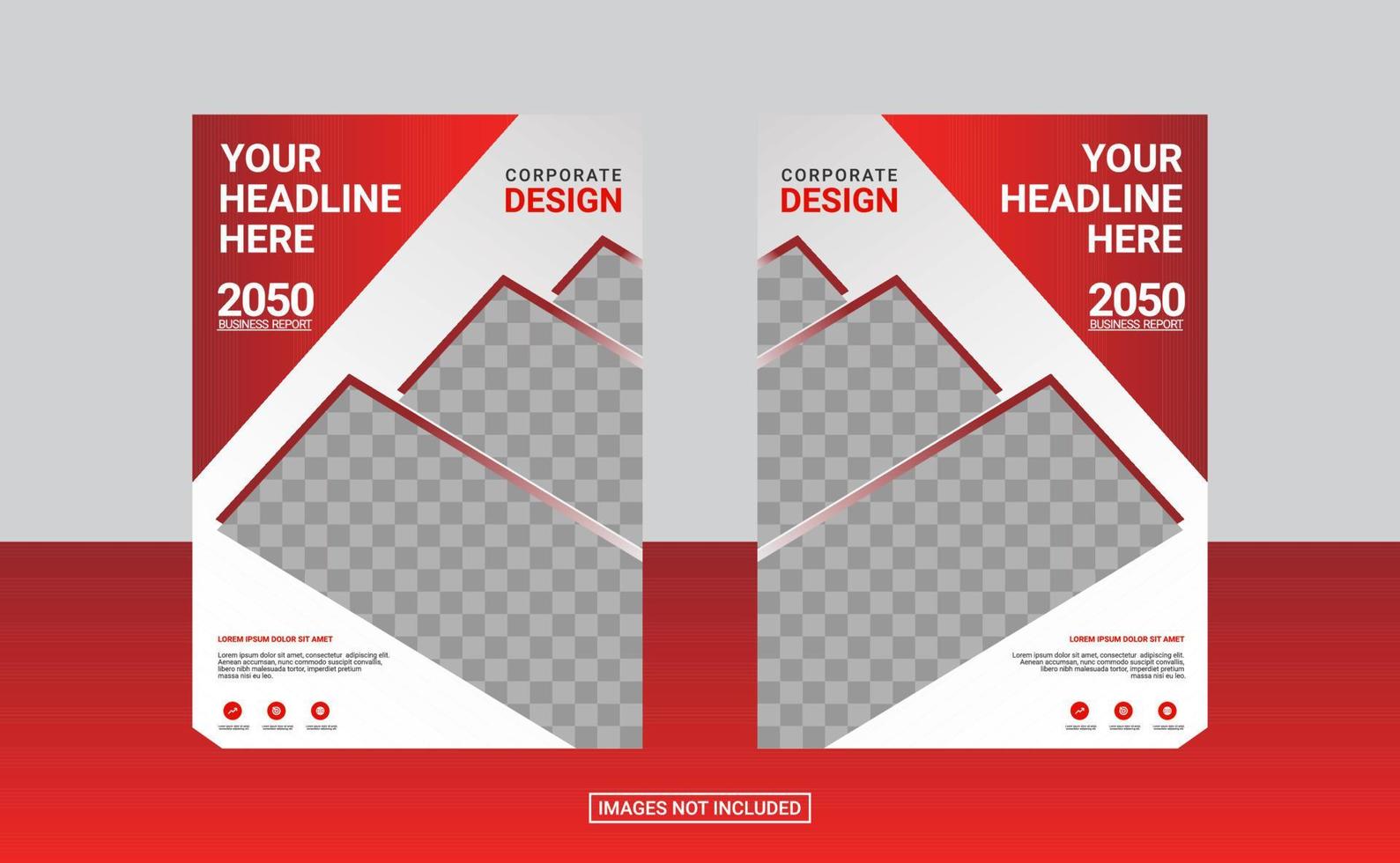 red corporate book cover design template vector