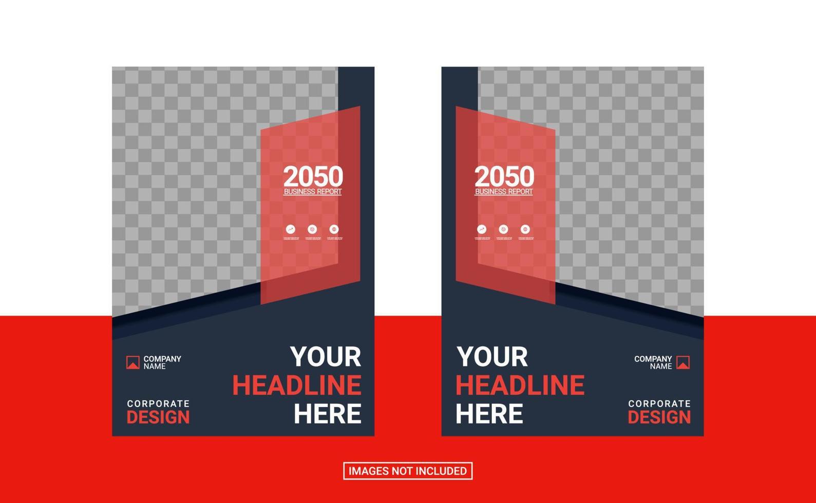 Red corporate book cover design template vector