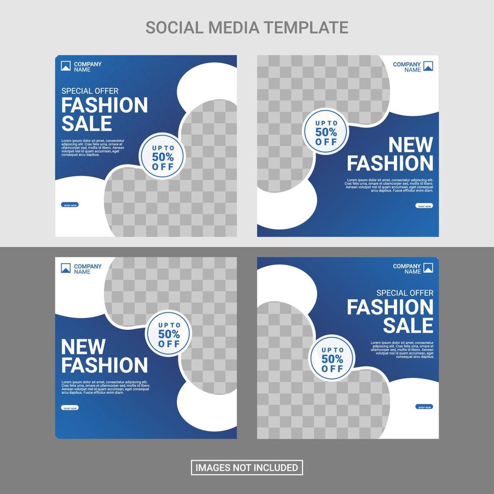 Fashion social media post template vector