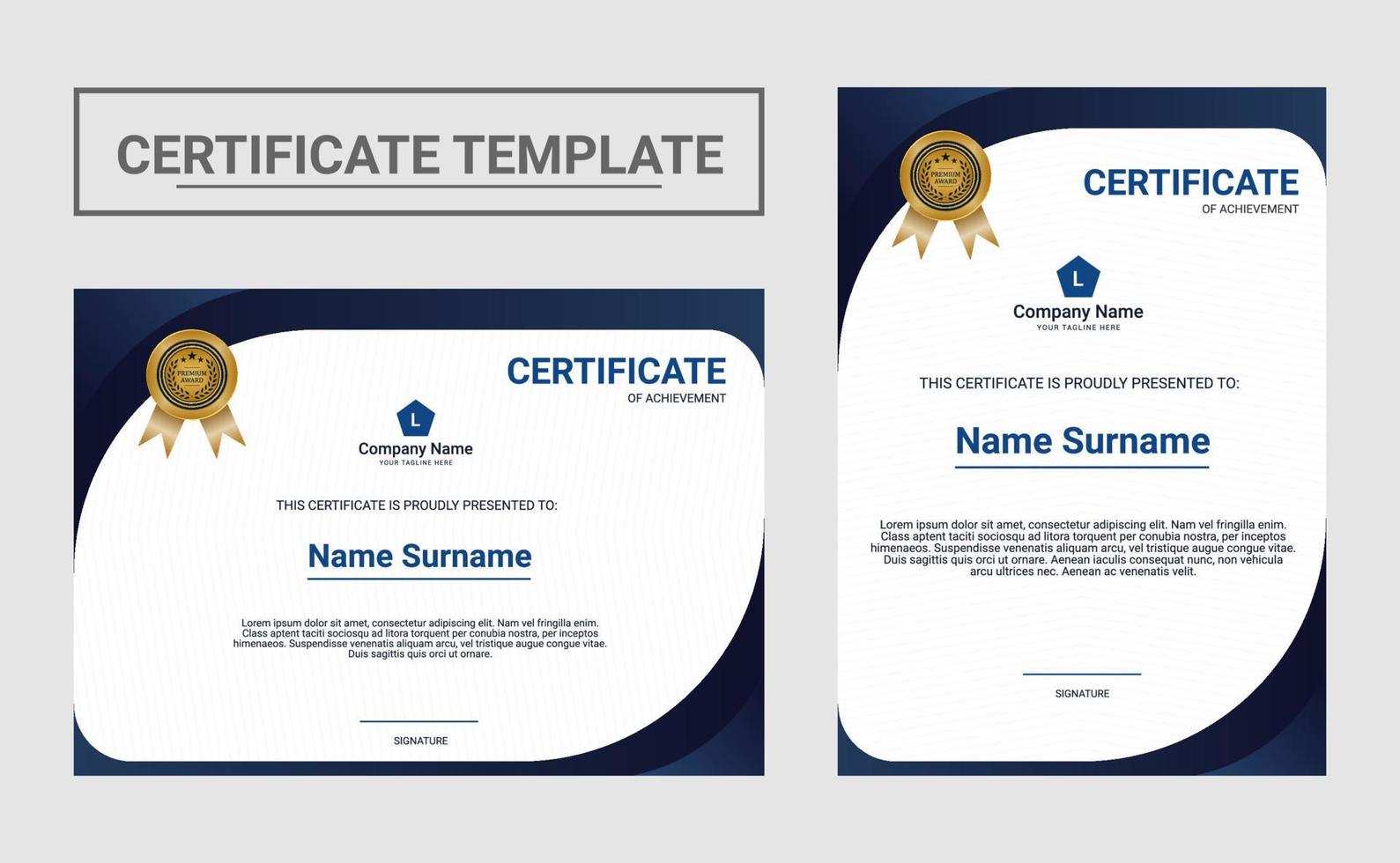 Elegant certificate design template vector