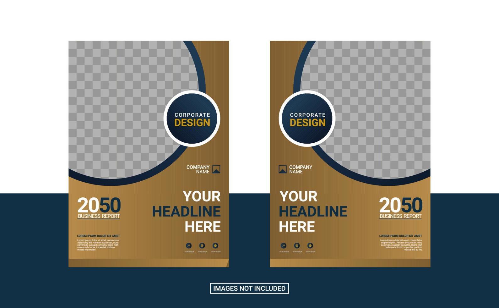 Modern business annual report template vector