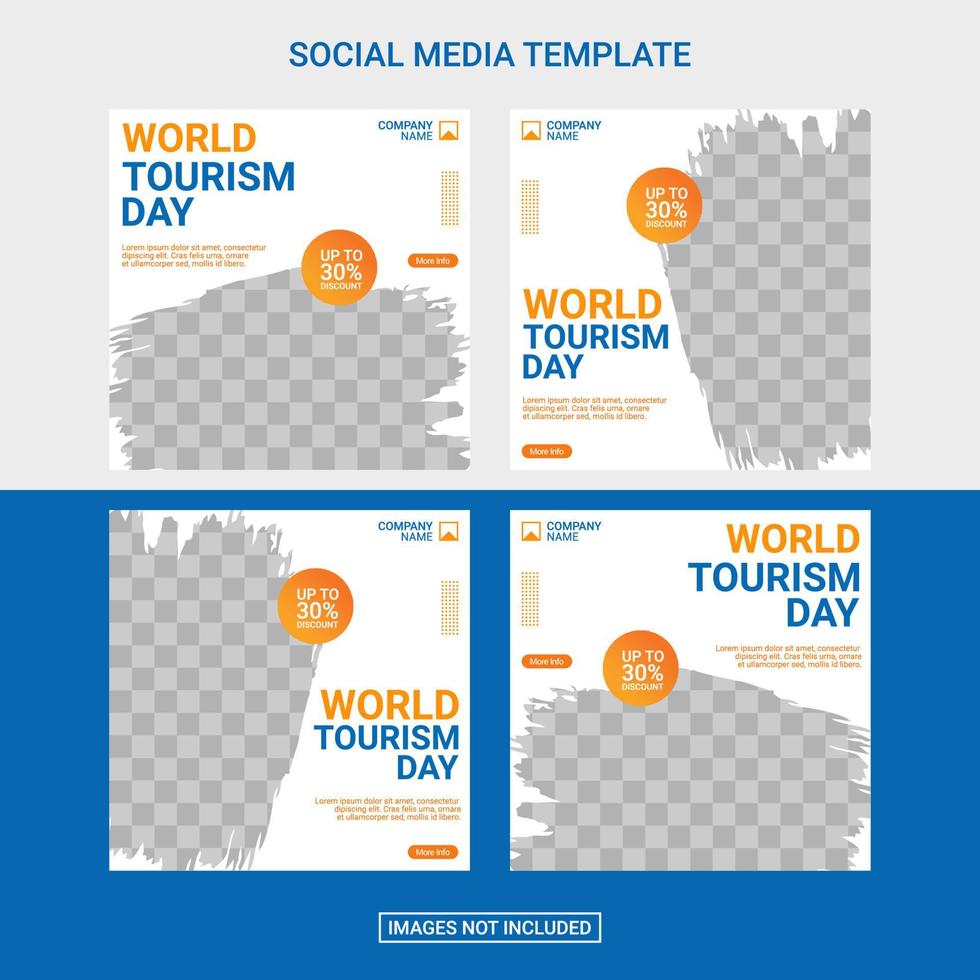 Travel social media post template vector