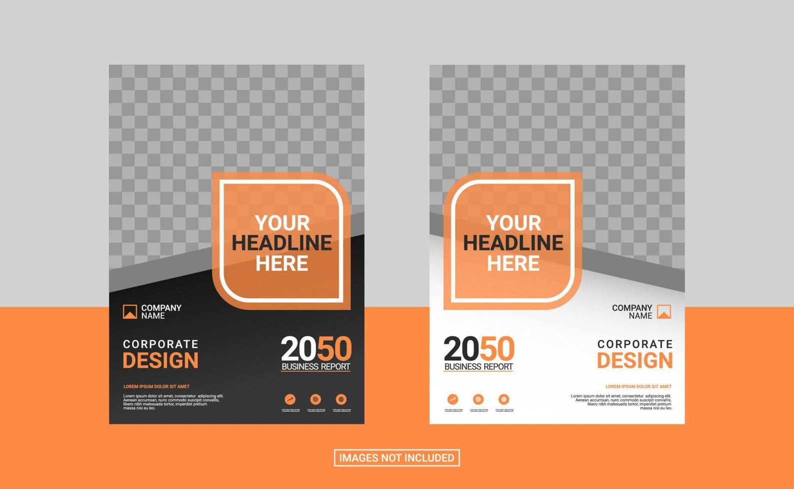 Modern business annual report template vector