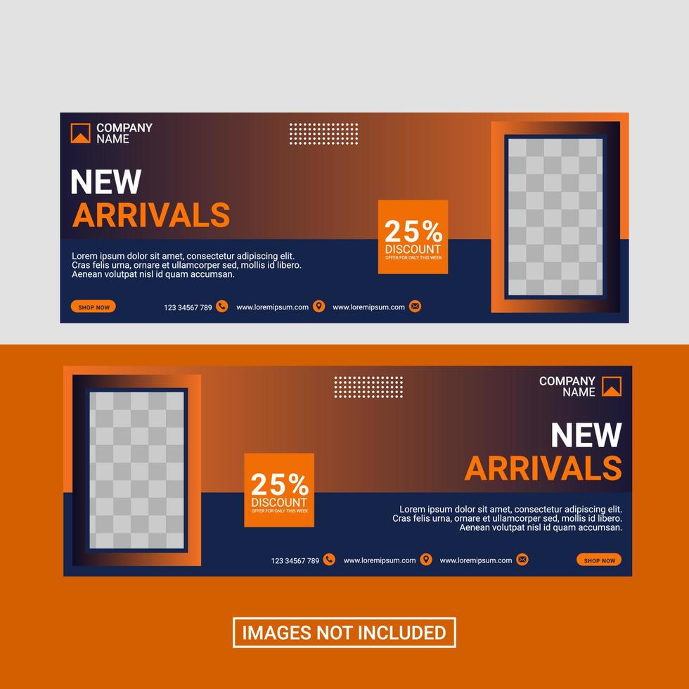 Fashion social media facebook cover template vector