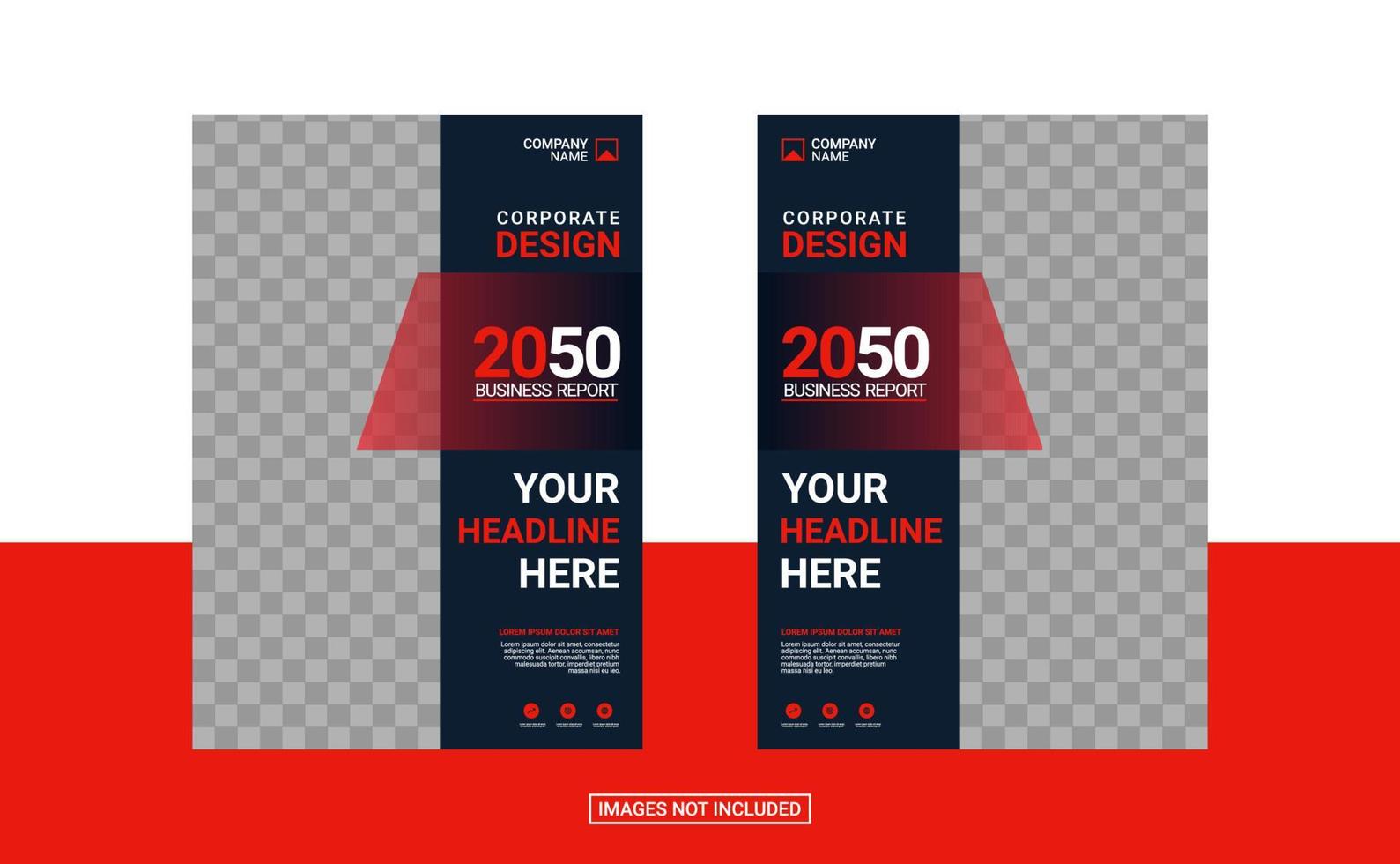 Red corporate book cover design template vector