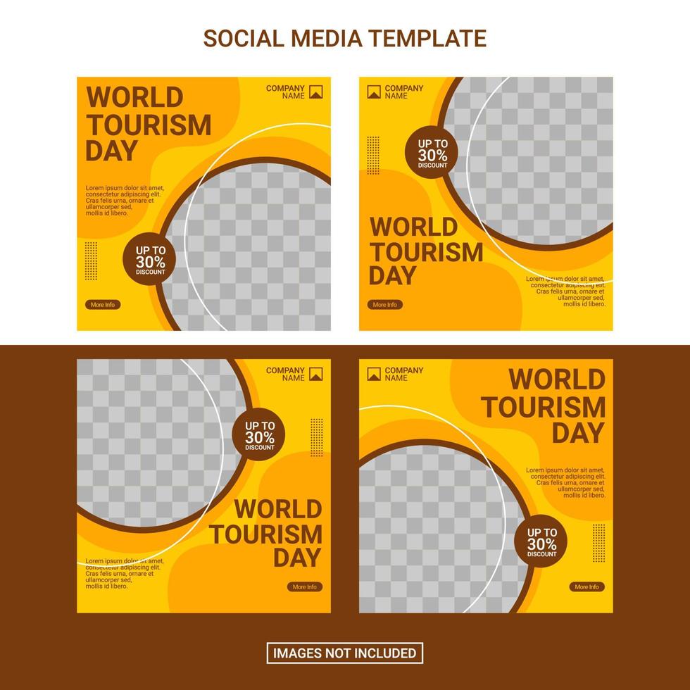 Travel social media post template vector