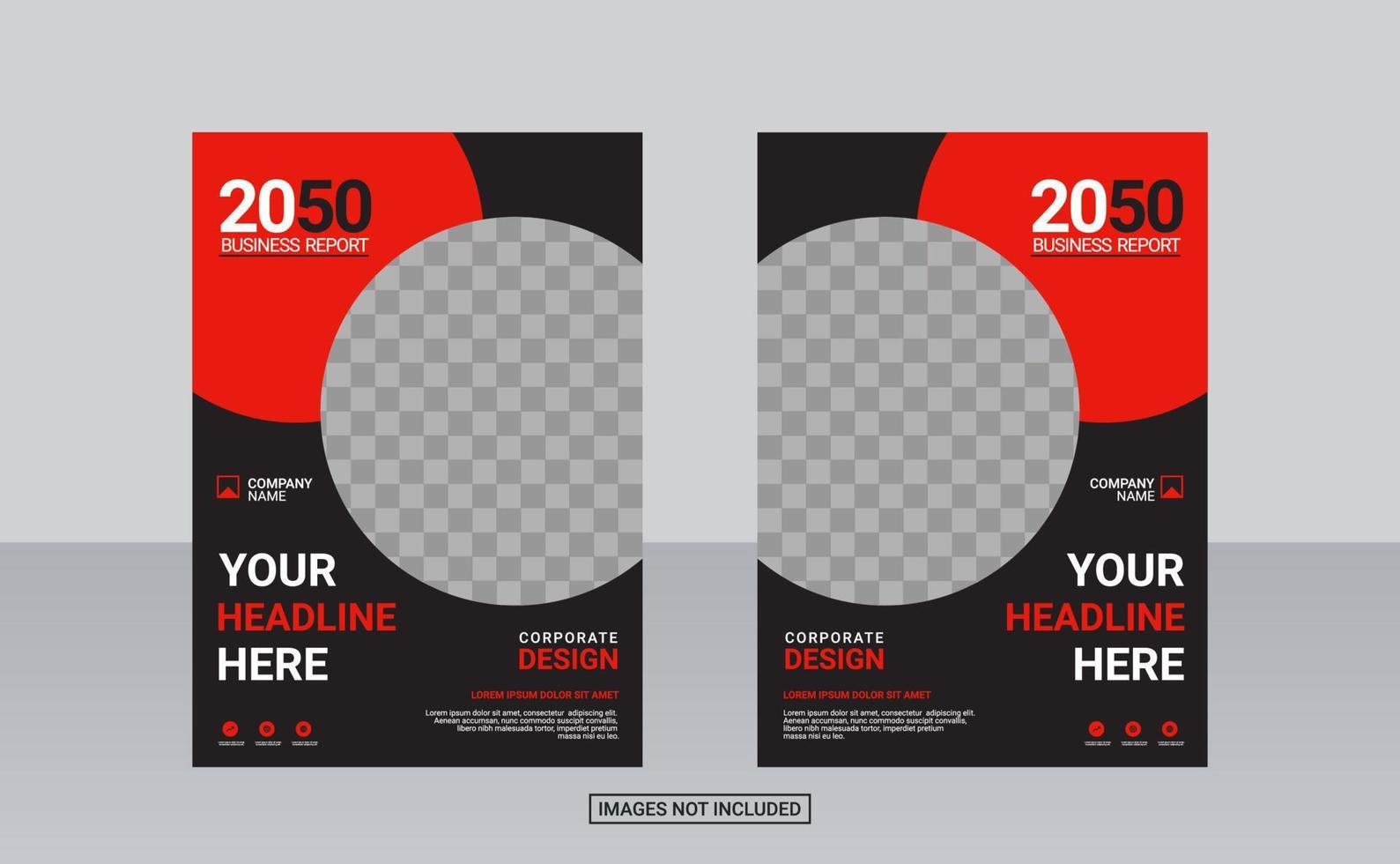 red corporate book cover design template vector