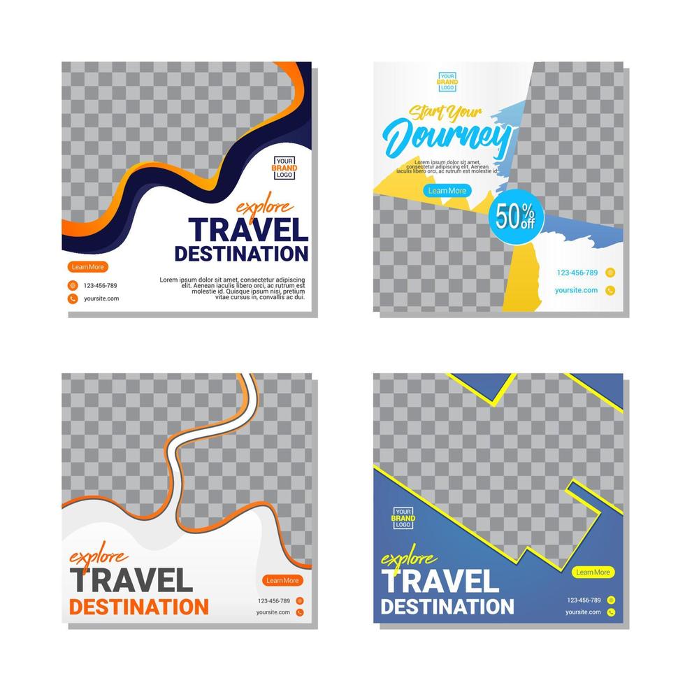 Travel Social Media Template vector