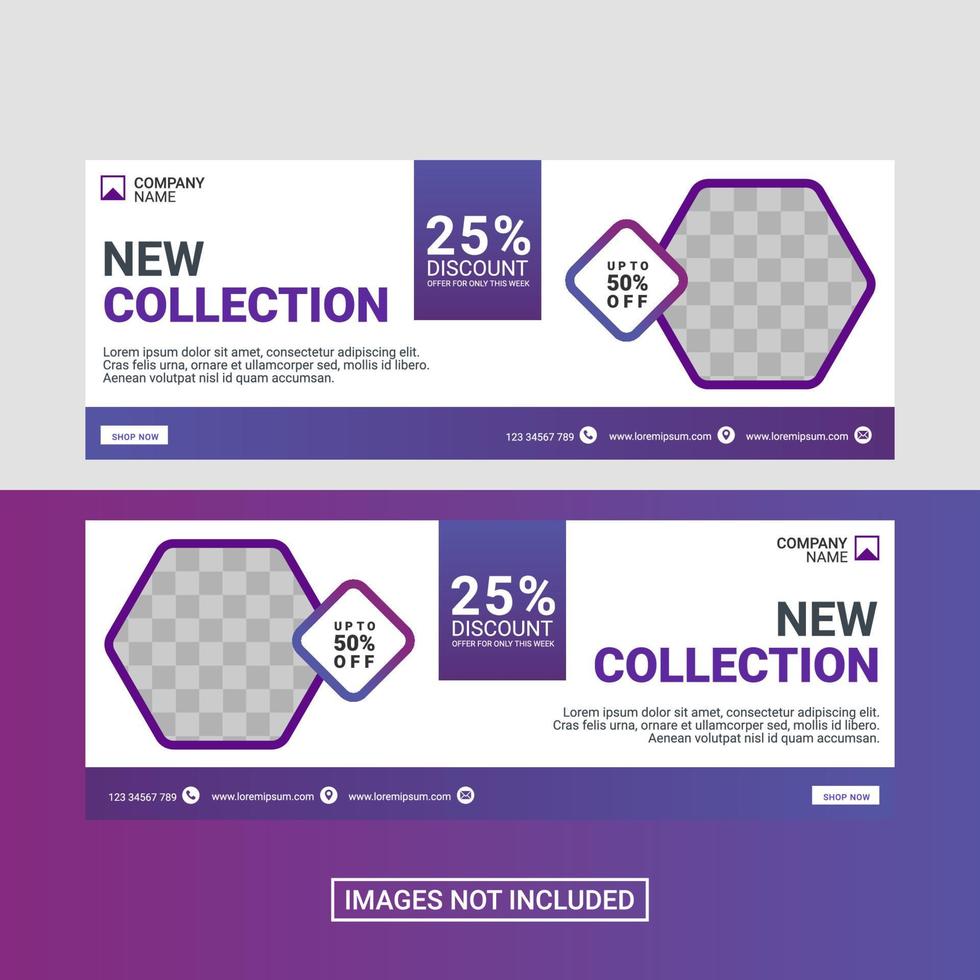 Fashion social media facebook cover template vector