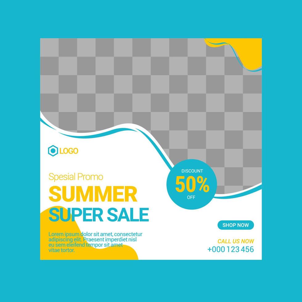 Summer Fashion social media post template vector