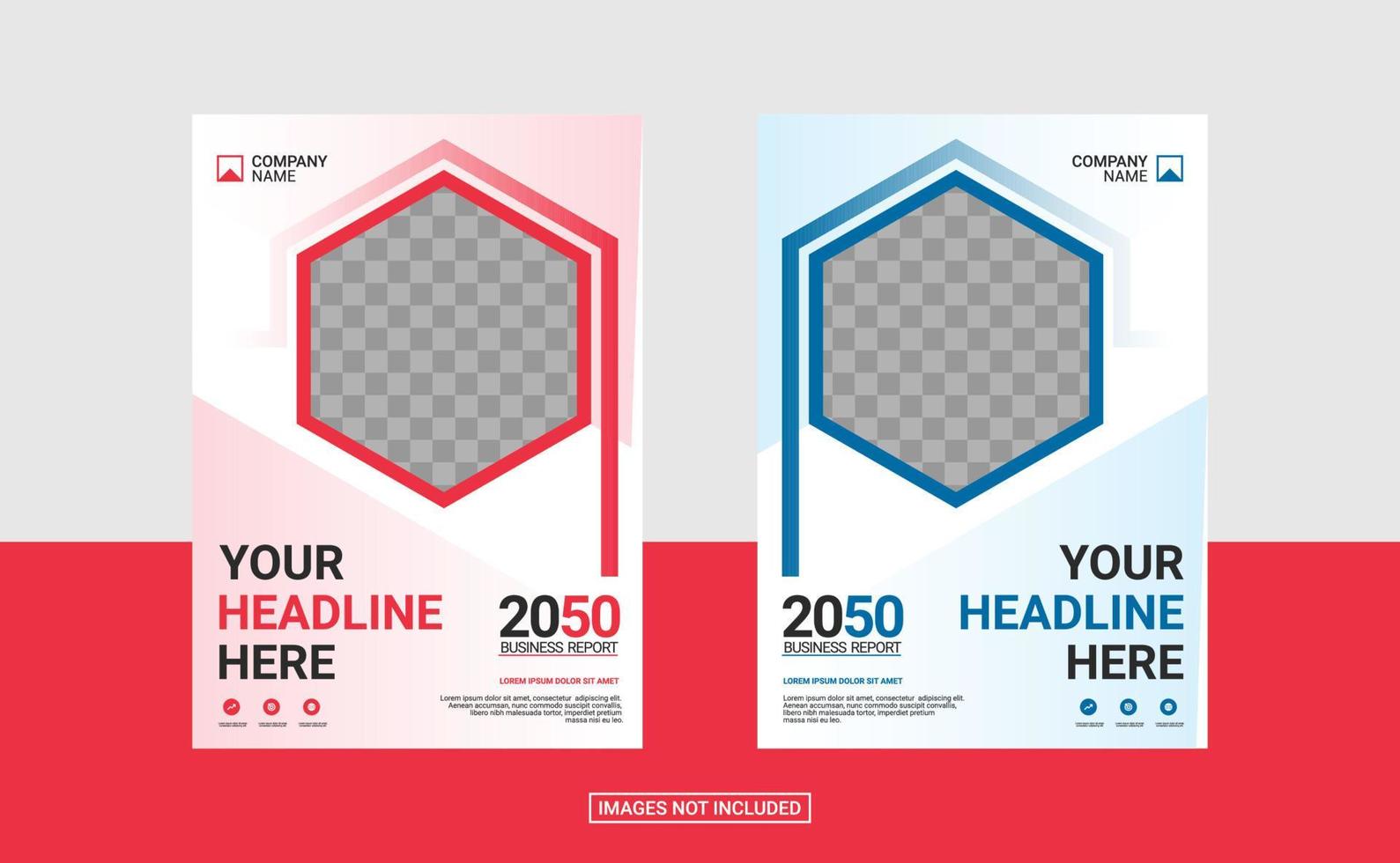 Modern business annual report template vector